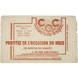 Buvard Publicitaire. Coopérative Ouvrière de Confection.
