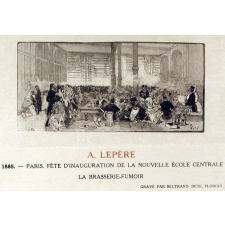 Fête d'inauguration de la nouvelle École centrale : la Brasserie-Fumoir.