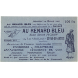 Buvard publicitaire. Au Renard Bleu.