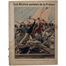 Pour échapper aux pirates, Bisson met le feu aux poudres (1827) - Les gloires navales de la France . N°15