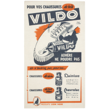 Buvard publicitaire. Vildo. Pour vos chaussures de toile.