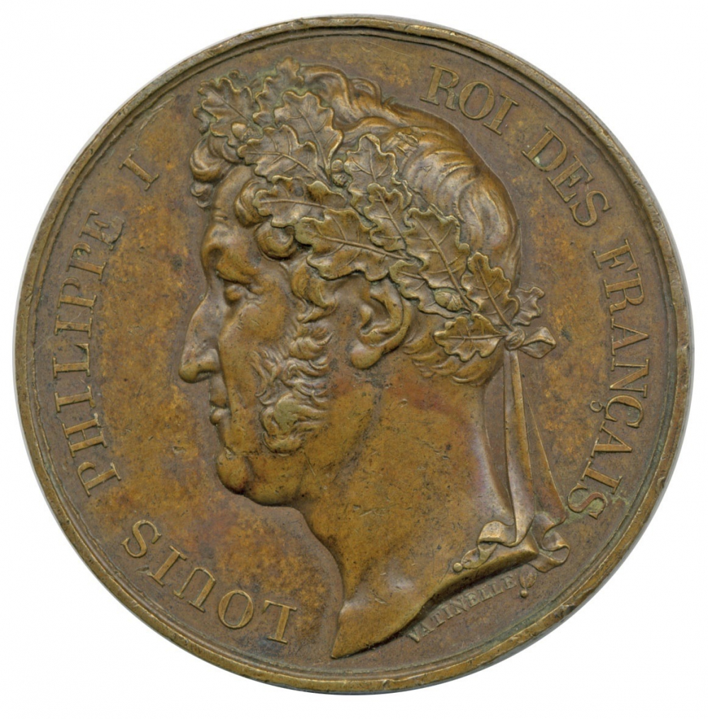 Médaille de l'École Gratuite de Dessin à l'effigie du roi Louis-Philippe. 