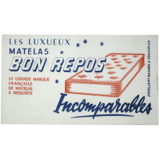 Buvard publicitaire. Matelas Bon Repos.