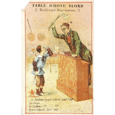 Carte réclame. Table d'Hôte Blond. Le Corbeau ayant chanté tout l'été...
