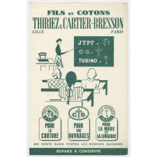 Buvard publicitaire. Fils et cotons Thiriez & Cartier-Bresson.