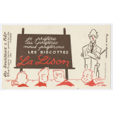 Buvard publicitaire. Biscottes La Lison. Salle de classe. 