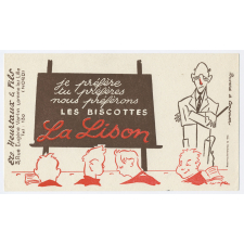 Buvard publicitaire. Biscottes La Lison. Salle de classe. 