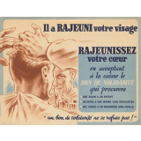 Il a rajeuni votre visage. Rajeunissez votre coeur en acceptant à la Caisse, le Bon de solidarité...