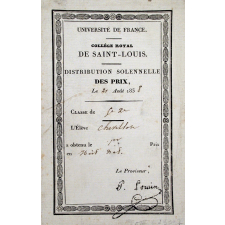Ex-praemio . Collège royal de Saint-Louis.