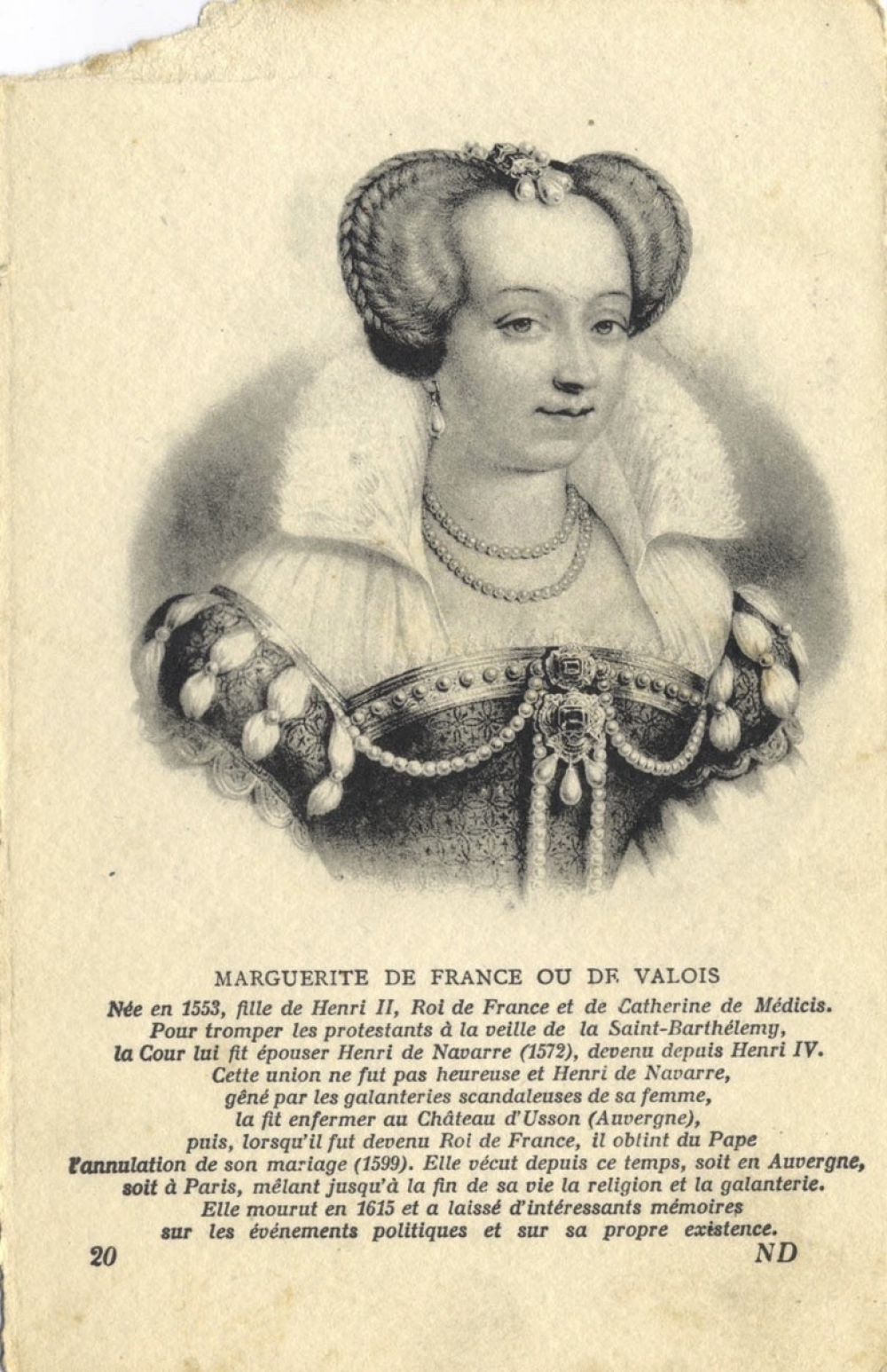 Marguerite de France ou de Valois - 20.