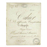 Cahier De différentes Compositions D'Orthographe Fait par le sieur Morel-Fourier, François Jérémie, des Buclets, commune de Morbier. Juillet 1838.