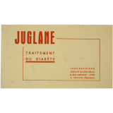 Buvard publicitaire. Juglane. Traitement du diabète.