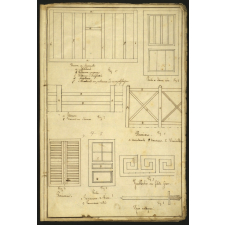 Spécimen de cahier de géométrie et de dessin (1859). Exposition rétrospective.