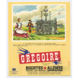 Buvard publicitaire. Biscottes allégées Grégoire. Le calvaire de Plougastel-Daoulas (Finistère).