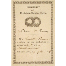 Ex-praemio . Pensionnat de la Visitation-Sainte-Marie.