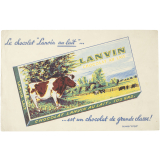 Buvard publicitaire. Lanvin chocolat au lait. 