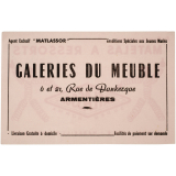 Buvard publicitaire. Galeries du Meuble. Matelas à ressorts Matlassor. 