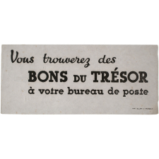 Buvard publicitaire. Bons du Trésor.