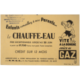 Buvard publicitaire. Vite ! A la douche, grâce au Gaz.
