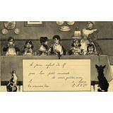 Le Jeune enfant de M… prie leur petit camarade… de venir goûter avec… le… à… heure. On s'amusera bien. R.S.V.P.