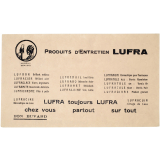 Buvard publicitaire. Produits d'entretien Lufra.