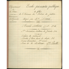 Cahier de roulement / Ecole primaire publique de filles de l'Avenue du Palais de Justice - Ajaccio.