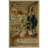 Carte réclame. Chocolat Guérin-Boutron. Le Roi Dagobert.