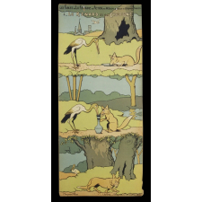 Les Fables de La Fontaine en action. Série1, Tableau 4 - Le renard et la cigogne.
