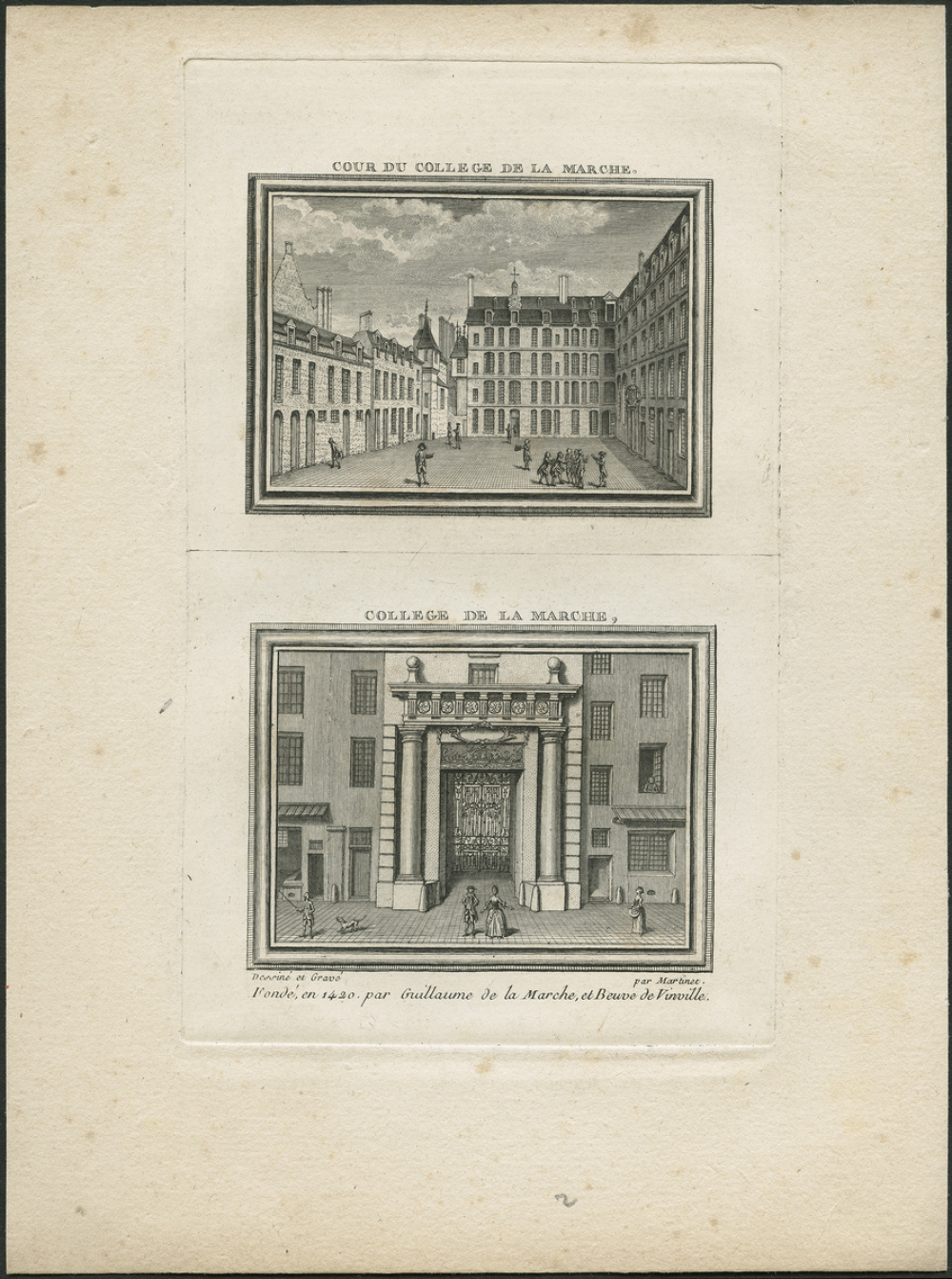 College de La Marche, cour du college de La Marche, fondé, en 1420, par Guillaume de La Marche, et Beuve de Vinville.