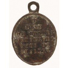 Médaille religieuse de protection contre le choléra à l'effigie de saint Roch. 