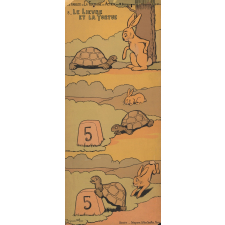 Les Fables de La Fontaine en action. Série2, Tableau 8 - Le lièvre et la tortue.