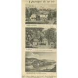 Trois paysages de sa vie : l'Hermitage de Montmorency, les Charmettes, l'Ile de Saint-Pierre dans le lac de Bierne.