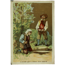 Cartes réclame. Grande Epicerie Saint-Louis. A. Plé. Fables de La Fontaine.