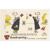 Buvard publicitaire. La vache qui rit. Duel au temps de la Belle Epoque. 