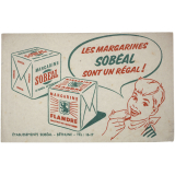 Buvard publicitaire. Margarines Sobéal.