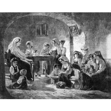 Une Ecole de jeunes filles dans les montagnes des Abruzzes.