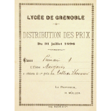 Ex-praemio . Lycée de Grenoble.