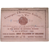 Buvard publicitaire. Compagnie d'Assurances Générales sur la Vie. 