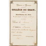 Ex-praemio . Collège de Gray.