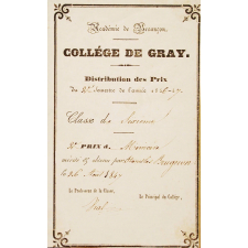 Ex-praemio . Collège de Gray.