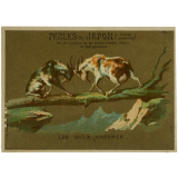 Cartes réclame. Perles du Japon. Fables de La Fontaine. 