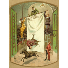 Carte réclame. Compagnie Liebig. Numéro de clowns.