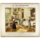 Tableau mural. La vie enfantine. Série II, La maison. 3, Chez les grands parents