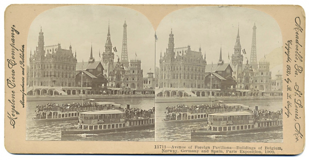 Avenue of Foreign Pavillons - Buildings of Belgium, Norway, Germany and Spain, Paris Exposition, 1900.