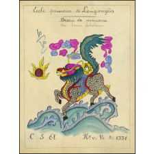 Cochinchine/Dessin de mémoire : une licorne fabuleuse.