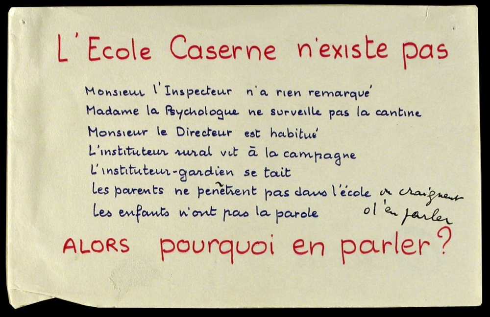 L'Ecole-Caserne n'existe pas… alors pourquoi en parler?