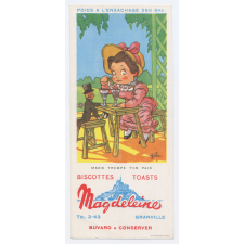 Buvard publicitaire. Biscottes Magdeleine. Marie trempe ton pain.