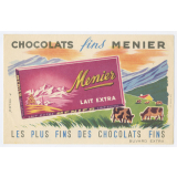 Buvard publicitaire. Chocolat Menier. Lait extra.