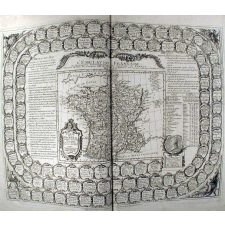 L'Émulation Française ou description historiographique du Royaume de France. L'itinéraire de Paris aux principales villes de provinces de ce royaume. Ouvrage aussi utile que curieux, mis en jeu.  