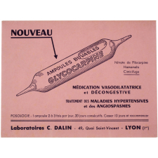 Buvard publicitaire. Glycocarpine.